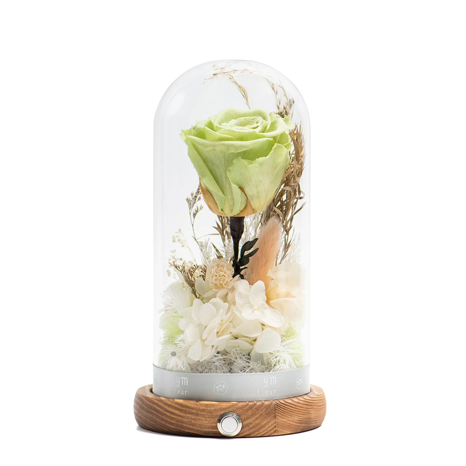 Flowers with Glass Dome - Floral Oasis (Green)