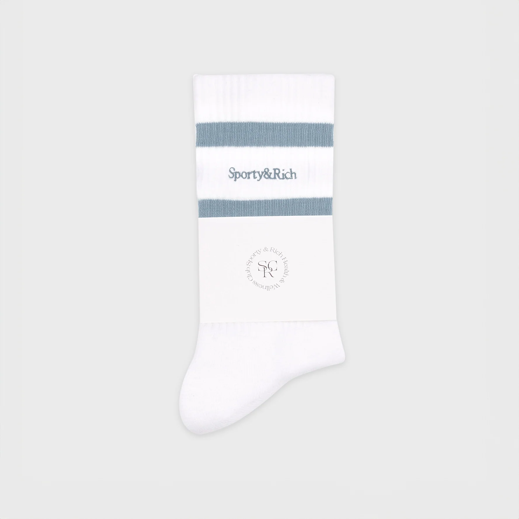 Sporty & Rich - Serif Logo Socks - Asaya Blue - Image 4